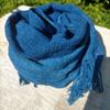 Used Indigo dyed cotton pongee (100% cotton) stole, gradient