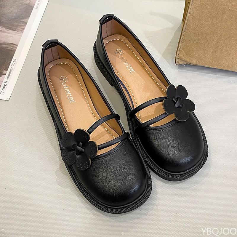 

Elegant minimalist New spring Women Heels Platform Shoes Retro Vintage Low-heel Pumps Fashionable versatile Women s flat shoes 40 чорний
