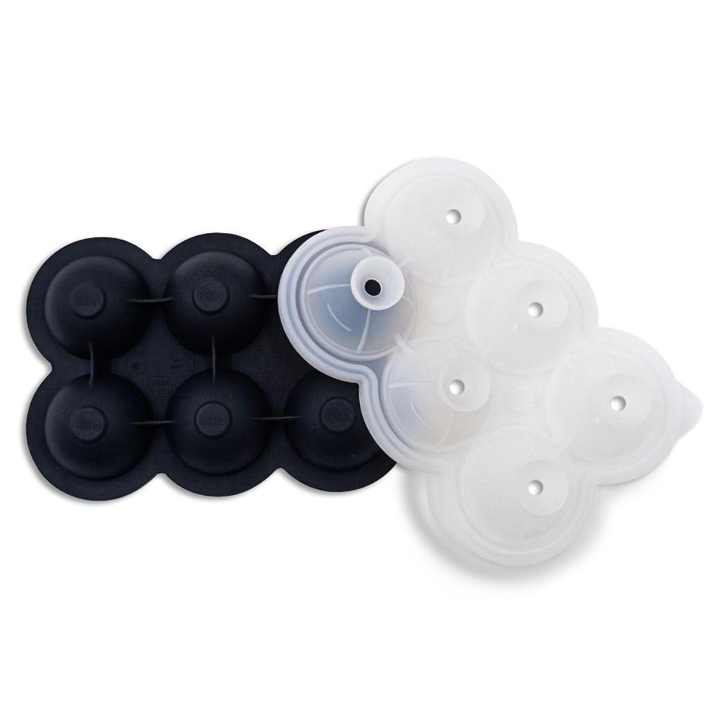 Vassoio per palline di ghiaccio in silicone con imbuto per whisky e vino