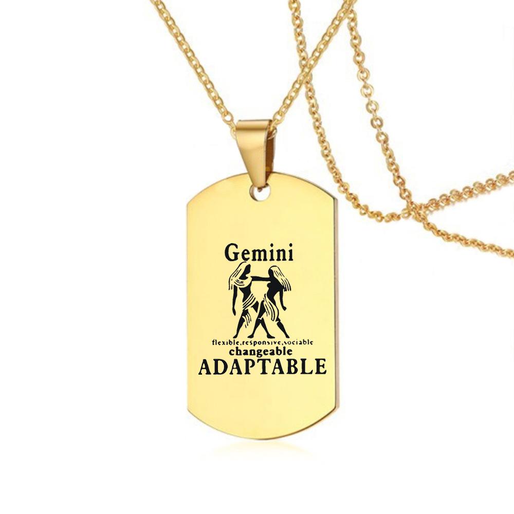 Sternzeichen Halskette für Männer Frauen 12 Konstellation Edelstahl Skorpion Kette Halskette Geburtstagsgeschenk Anhänger Schmuck