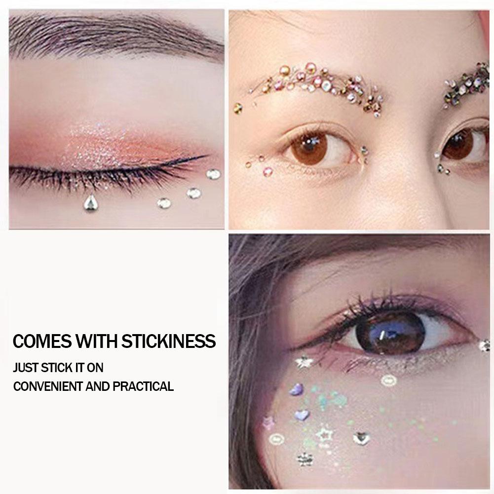 Glitter Face Rhinestone Sticker Self Adhesive Body Bling Stickers Festival Eye Jewels Decoratio G7A7