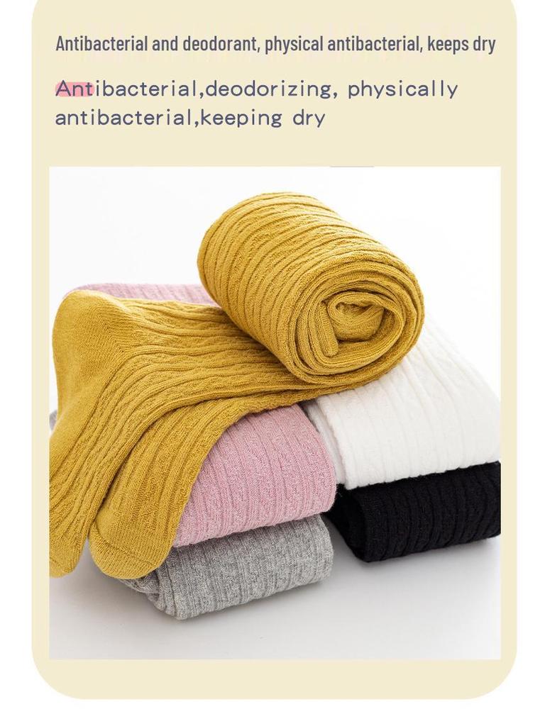 Stickade babystrumpbyxor - Andningsbara vår/höst strumpbyxor för spädbarn med kabelstickad design