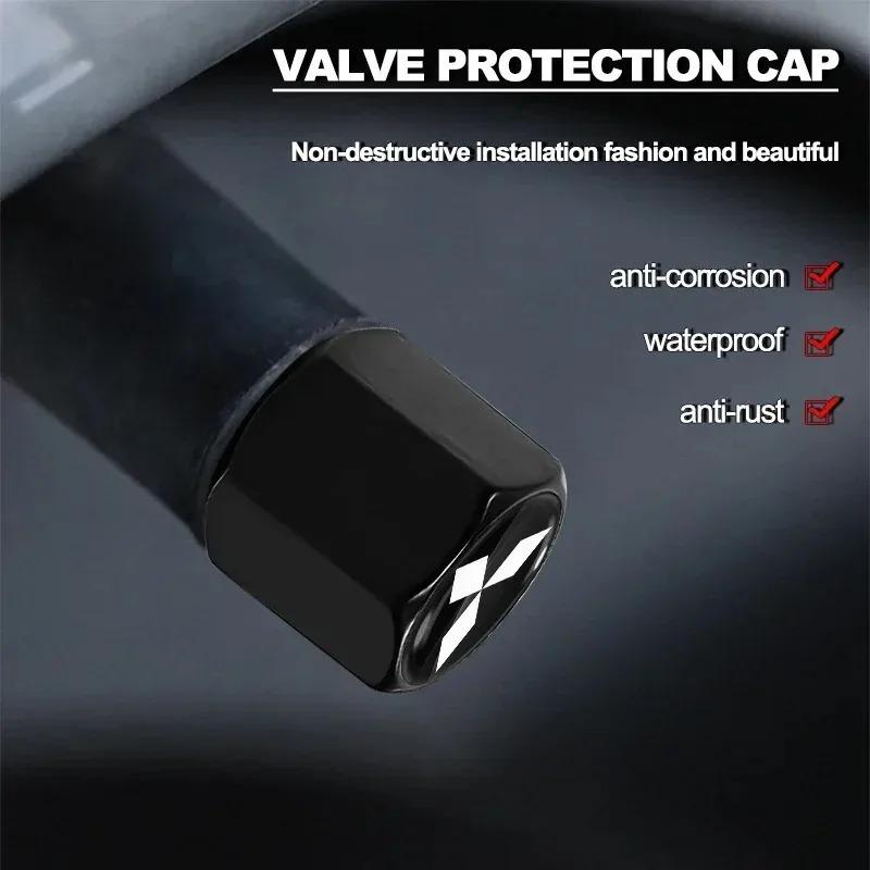 New 4Pcs Car Wheel Tire Valve Caps Air Stem Covers Accessories For Mitsubishi ASX Lancer Pajero Outlander L200 EVO Lancer EX