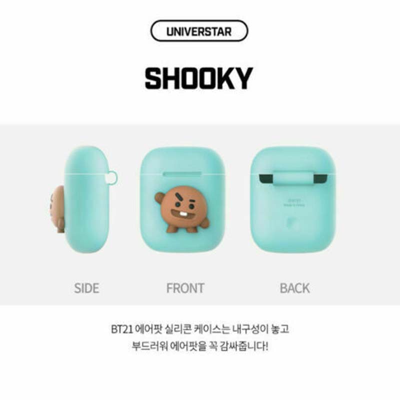 (Mang+Shooky)BTS BT21 Offiziell Für AirPods Hülle Silikonhülle Skin