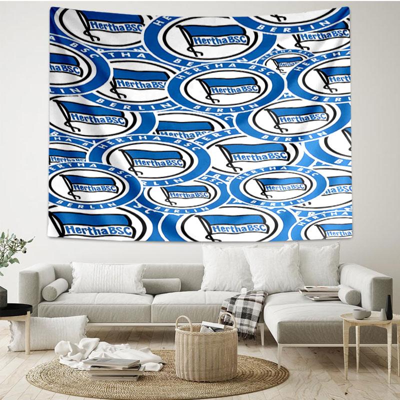 Hertha BSC Print Tapestry - Portable Wall Decor Cloth, for Home, Dorm, Travel, Bedroom, Living Room - Ideal Birthday Housewarming Gift