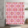Plaid Bath Shower Curtain Set Red Checkered Pattern for Home Decor in Bathroom Size 60 x 72 inches with Hook Rings (Set of 1)