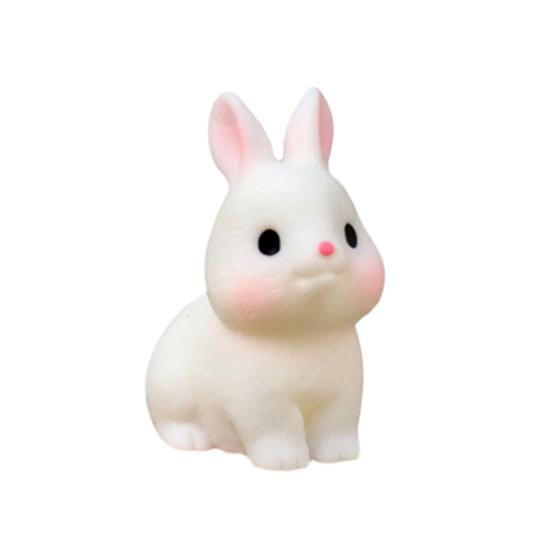 Mini Rabbit Figurine Resin Miniature Sitting Lying Bunny Statue Animal Collectible Sculpture Micro Landscape Dollhouse Decoration