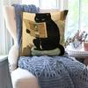 1pc Cute Black Cat Pillow Case Square Pillow Bedroom Sofa Leisure Comfort Cushion Car Living Room Home Decoration 40X40