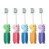Children's Cartoon Dinosaur Toothbrush, Ages 3-12, with Cute Non-slip Handle & Soft Bristles for Gentle Oral Care