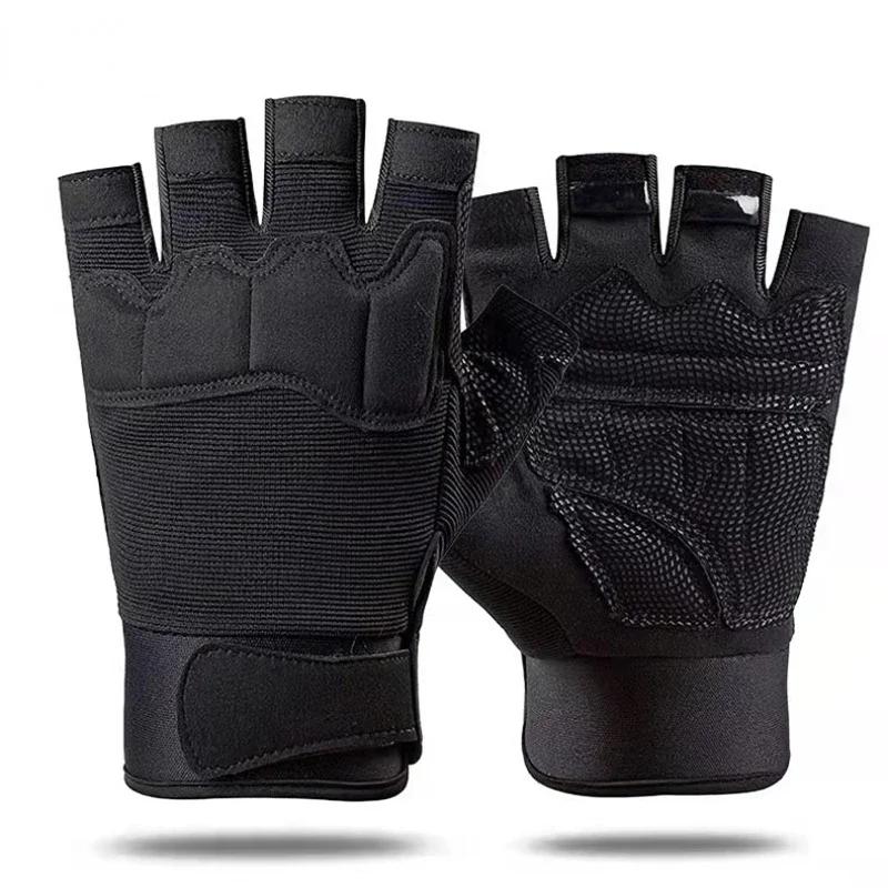 Children's Half-finger Gloves Anti-slip Wear Training Protection Riding Sports 8-15 Years Old Military Fan Gloves