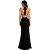 European and American summer neck halter satin evening dress dress, high-end party sexy bridesmaid dress