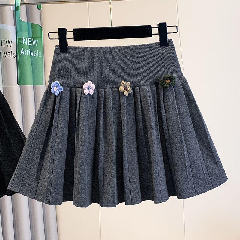

100.00kg Export Oversize Women s Clothing Vegetarian Noodles Amazon Fashion Wind Flower High Waist Slimming Knitted Skirt Dark gray M((Recommendation 42.50 kg-50.00 kg)