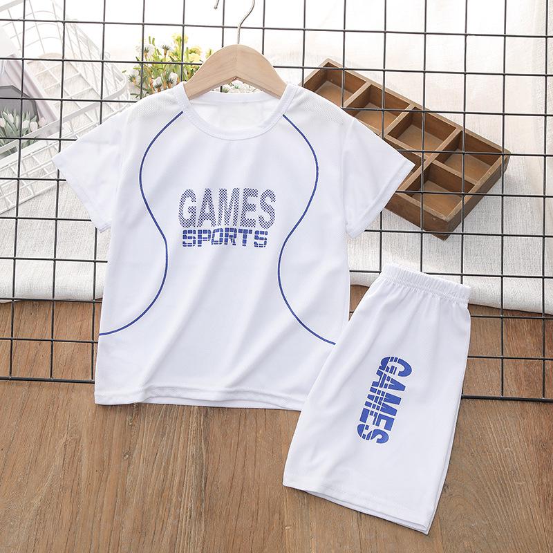 Schnelltrocknendes Sportset für Jungen: Sommer Unisex Basketball & Fußball Uniform, Mittel/Groß Kurzarm