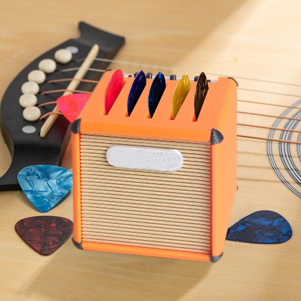 Guitar Pick Case Amp Speaker Guitar Pick Holder Large-Capacity Case Box Display 3D Printed Portable for Musical Instruments
