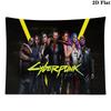 Cyberpunk 2077 Wall Tapestry Aesthetic Wall Hanging Printed Fabric Blanket Decorative Tapestries for Bedroom Living Room Home Decor