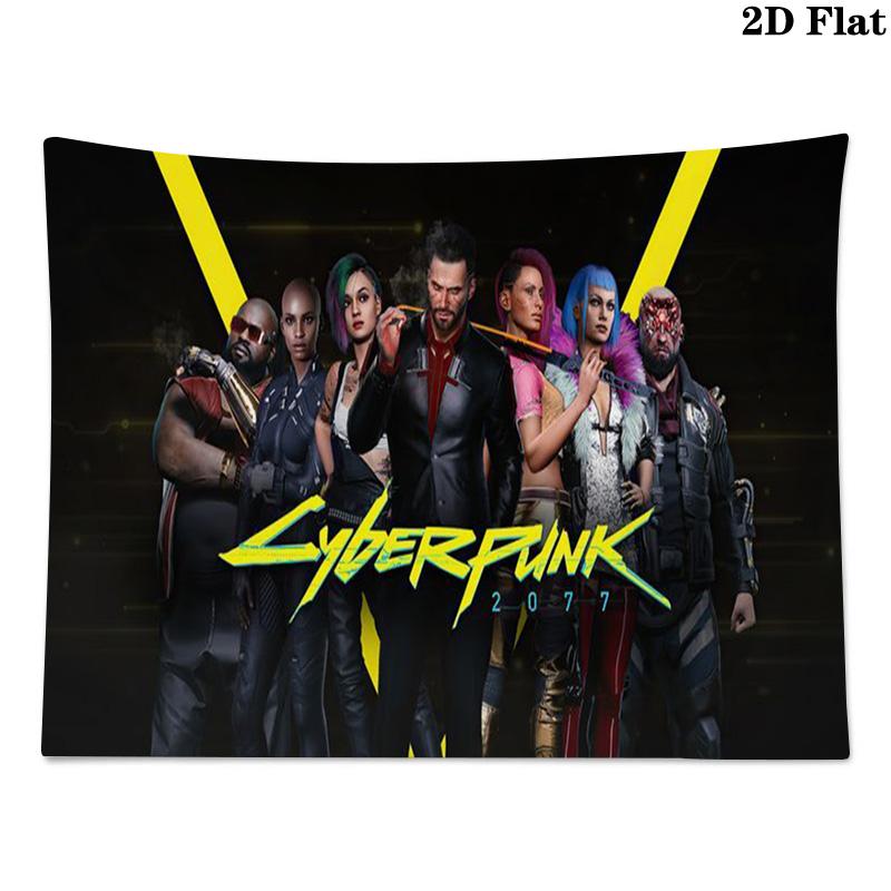 Cyberpunk 2077 Wall Tapestry Aesthetic Wall Hanging Printed Fabric Blanket Decorative Tapestries for Bedroom Living Room Home Decor