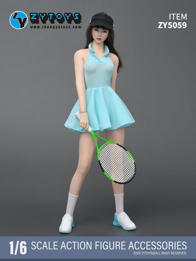 scale action figure compatible with TBLeague and other bodies ZYTOYS ZY5059 Beautiful woman tennis sports dress bag and racket set and head not
