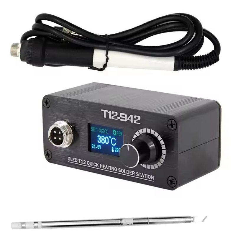 

ABWR-MINI T12-942 Soldering Station OLED Display DC Powered Portable Welding Iron DC24V 3A Power Supply Included Version