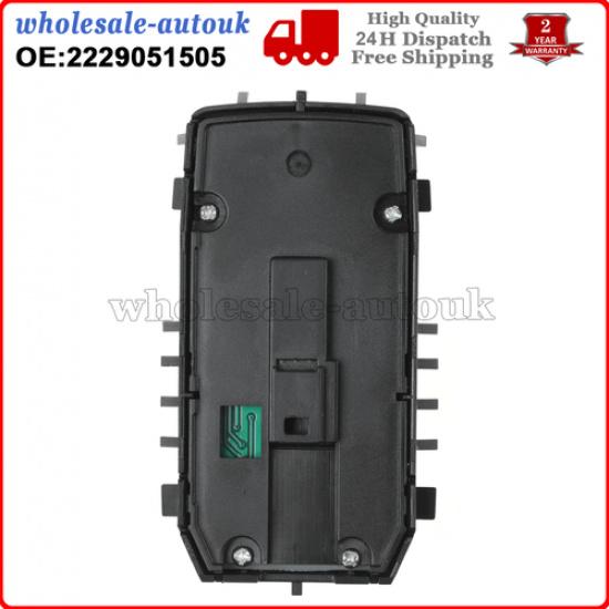 For Mercedes S-Class W222 Rear Window Main Control Switch Black 3Pin A2229051505