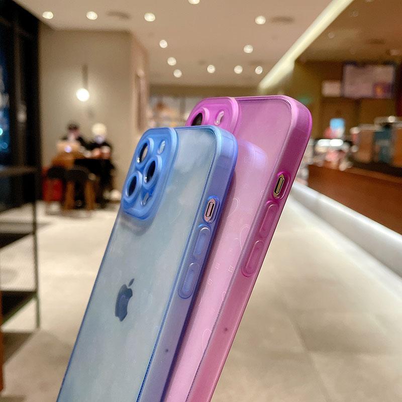 Fashion Gradient Laser Love Heart Clear Phone Case For Iphone 11 13 12 Pro Max X Xs Xr 7 8 Plus Candy Color Shockproof Back
