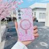 KEYSION Luxuxy Glitter Magnetic Phone Case for MagSafe for Samsung A55 5G A35 A25 5G TPU+PC Shockproof Cover for Galaxy A15 4G 5G