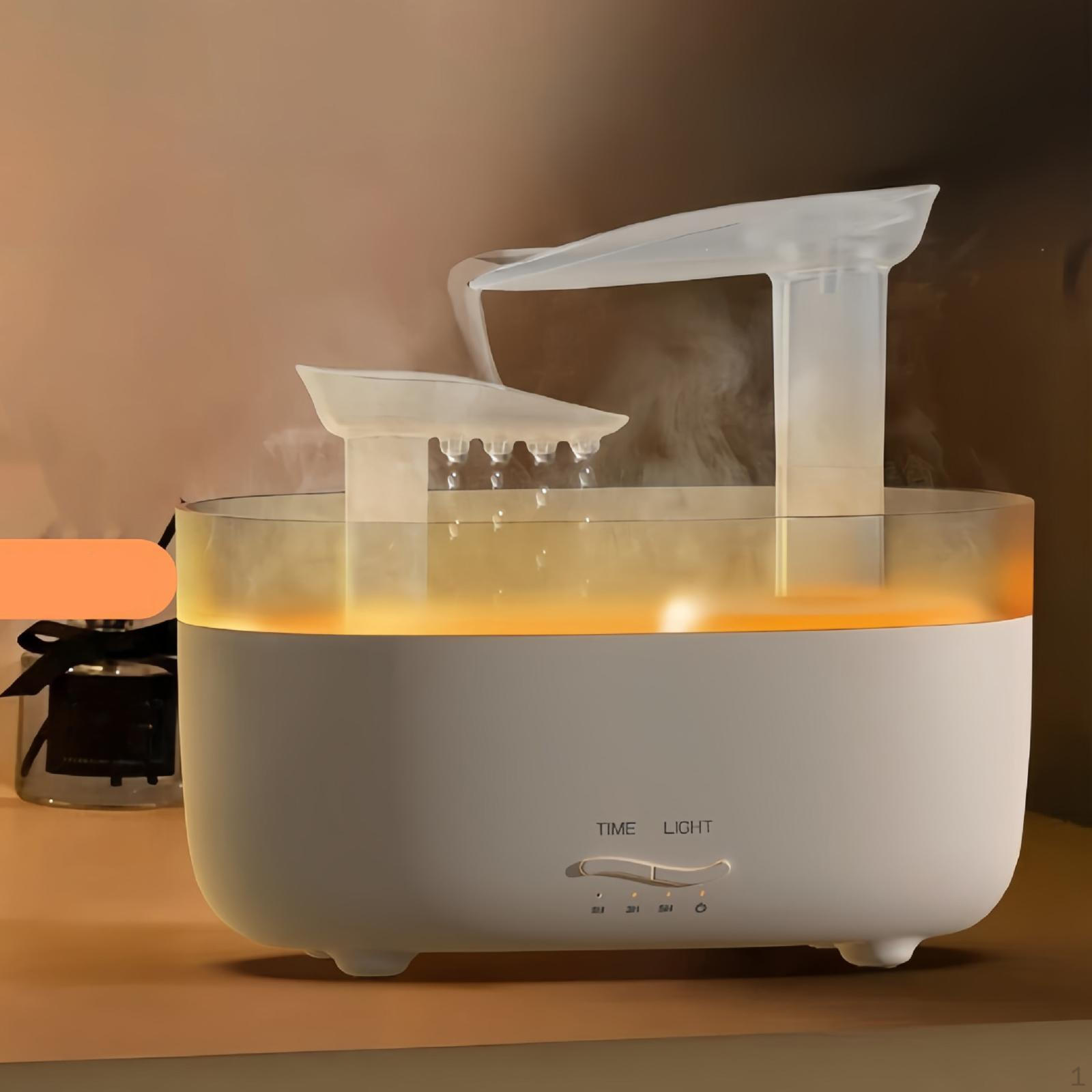 

Дифузор з краплями дощу, зволожувач повітря, тихий, 250 мл, ефірна олія для крапель води для офісу білий