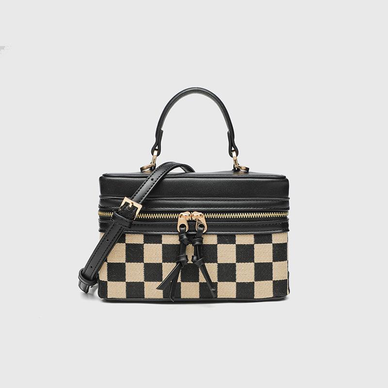 Cross-mirror box bag, small square bag, shoulder messenger women's bag, fashionable versatile handbag, niche