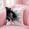 Black White Flower Cushion Cover Soft Plush Throw Pillow Cushion CoverDoubleSided Printed Pillow Case for Sofa Home Decor