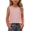 Ärmelloses Tanktop für Mädchen Lässiges Sommer-T-Shirt Leichter weicher Stoff Gestreiftes Muster Bequeme Passform Kinderkleidung
