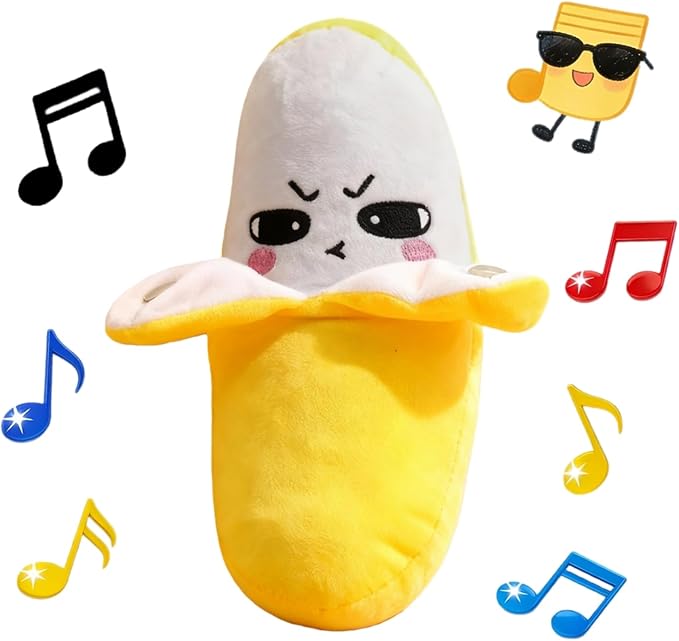 Creatieve Bijzondere Muziek Ritme Ouder-Kind Interactieve Pluche Pop Banaan Fruit Inductie Speelgoed Muziekperceptie Vaardigheid Ontwikkelen yellow