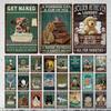 Dog Slogans Green Background Metal Signs Retro Tin Signs Metal Retro Wall Decoration Bar Bar Club Metal Posters Decoration