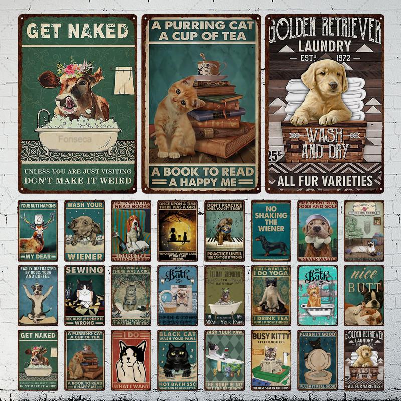 Dog Slogans Green Background Metal Signs Retro Tin Signs Metal Retro Wall Decoration Bar Bar Club Metal Posters Decoration