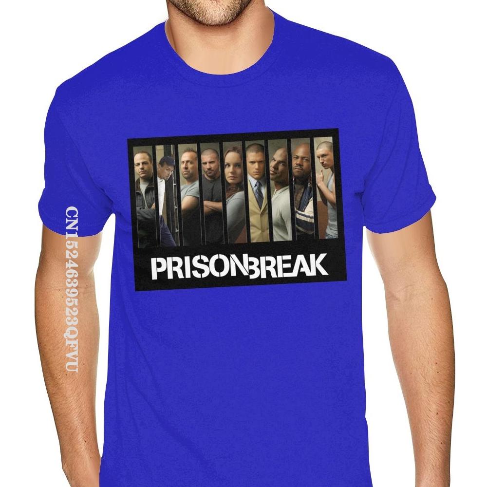 Port Prison Break Tshirt Cotton Men's Plus Size Black Tees Shirt Unique Tops T Shirt for Men Cotton Top T-shirts Custom Family