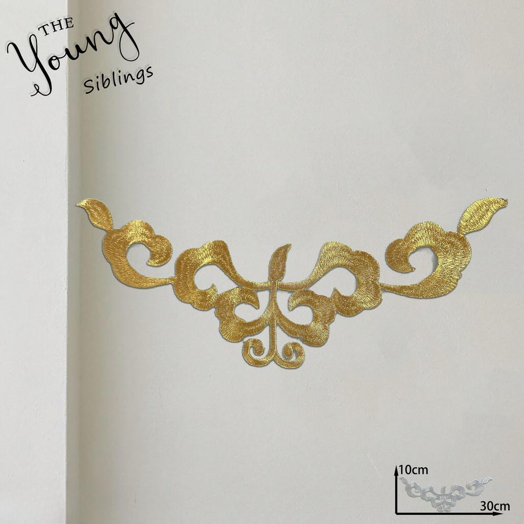 Honeysuckle Pattern Embroidery Cloth Sticker Dress Ancient Costume Stage Drama Decoration Patch Diy Handmade Clothing Accessories Ironing