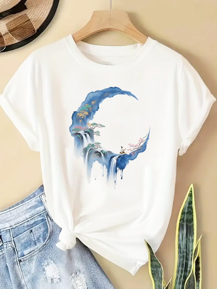 (Asian Size) letter trend cute Women Casual Short Sleeve T  Tee Top Clothing Shirt Fashion Printed Lady Female Graphic T-shirts