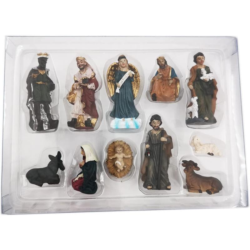11pcs/ Set Christ Birth of Jesus Ornament Gifts Nativity Scene Crafts Resin Christmas Manger Decoration Catholic Figurines