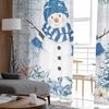 Jul- och Vinter Snögubbe Gardiner För Vardagsrum Sovrum Hemdekoration Fönster Voile Tyllgardin Draperier