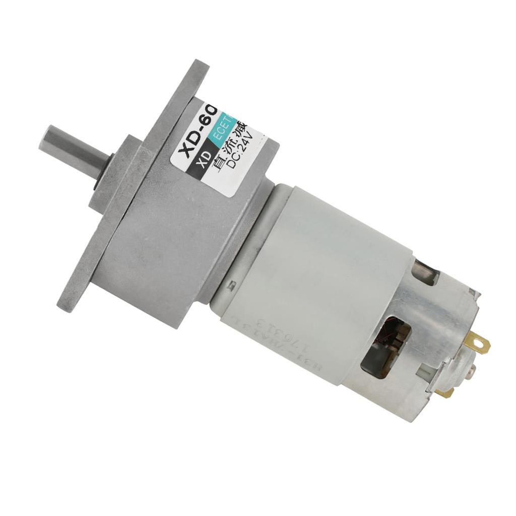 Hilitand DC12V24V 35W Mini DC Gear Motor, Metal, Adjustable Speed, High Torque, CWCCW, XD-60GA775 (24V, 300 rpm)