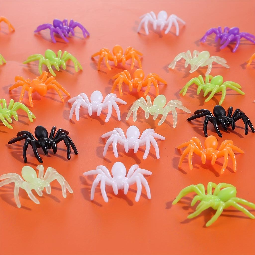 100pcs/50pcs Plastic Halloween Spider Decorations Perfect for Creating A Haunting Atmosphere Christmas and Halloween Decorations