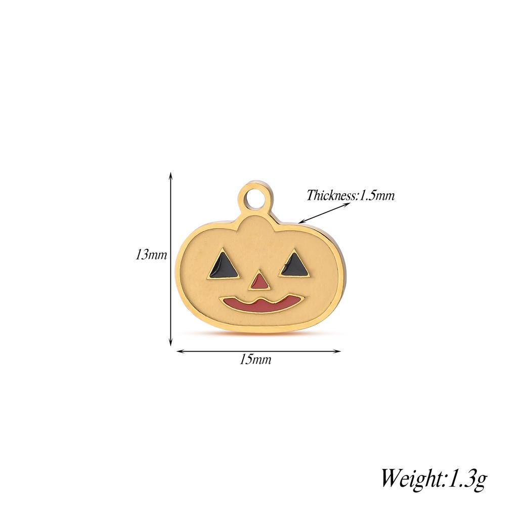 4Pcs/lot Halloween Charms Stainless Steel Pumpkin Ghost Bat Pendant for Making DIY Necklace Jewelry Accessories Supplies