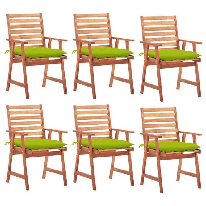 Maison Exclusive - Chaises à manger d'extérieur lot de 6 et coussins Acacia massif
