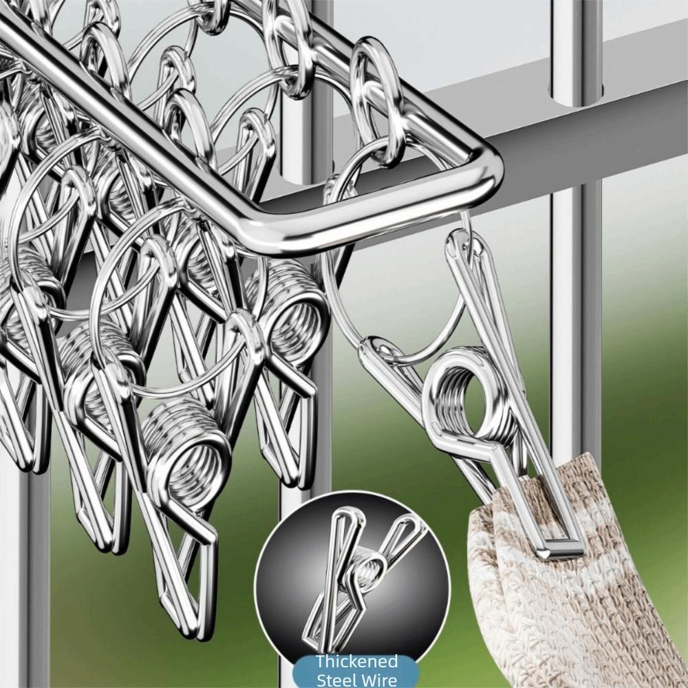 Stainless Steel Socks Drying Rack 10/16 Clips Window Net Clothespin Durable Socks Clips  Closet