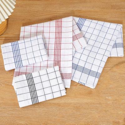 5PCS Absorbent Plaid Dish Towel Quick Drying Stripes Rags Checkered Kitchen Towels  Washing Dishes