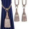1&2Pcs Decorative Curtain Tiebacks Handmade Elegant Rope Ties Tassels Holdbacks for Drapes Decor Room Accessories Curtain Holder