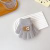 Cartoon Rabbit Baby Plush Gloves Winter Children Plush Mittens Cute Bunny Boys Girls Five Finger Gloves 1-3Year Kids Hand Warmer