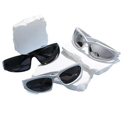 1 Stück Cyber-futuristisch silber Y2K Millennium Persönlichkeit Modebrille HERRENBRILLE DAMENBRILLE