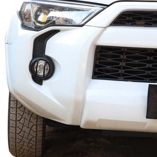 2x Black Fog Light Lamp Guard Protector Cover Trim for 4Runner SR5/TRD Pro 2014+