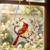 Durable Wall Hanging 1/2Pcs Acrylic Red Bird Decoration, Standing on Flower Ornament Branch Ornament, Indoor Outdoor Window