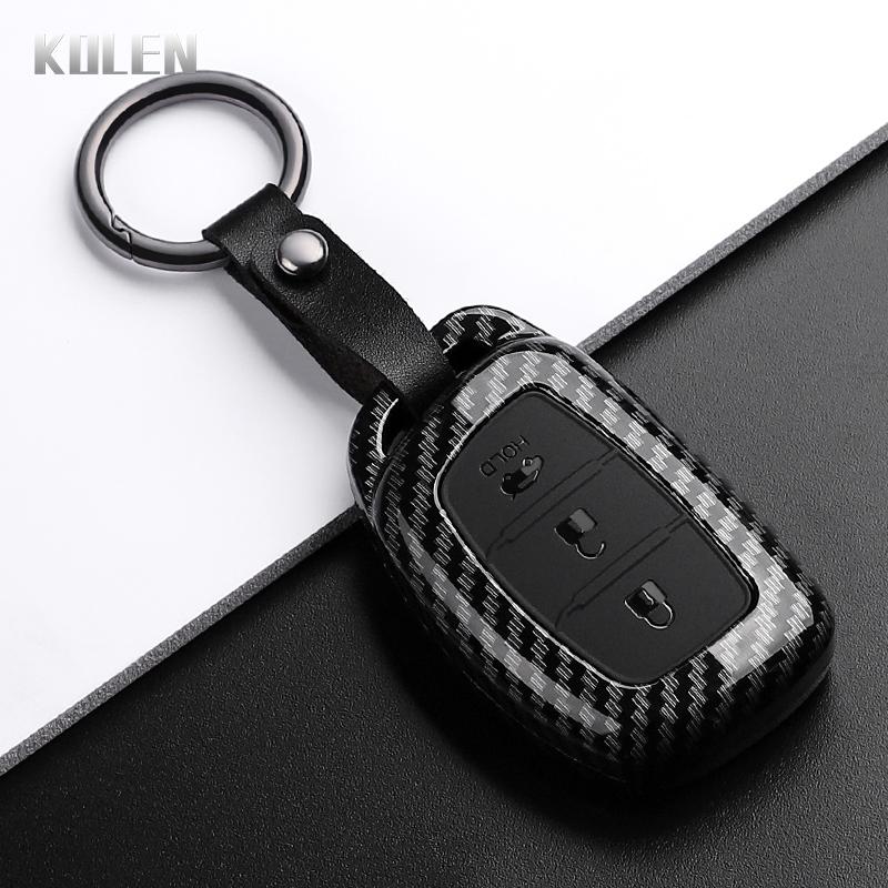 Abs Carbon Fiber Style Car Key Case Cover For Hyundai Ix35 I40 I20 I10 Tucson Elantra Creta Sonata Ioniq Accent Creata Keychain