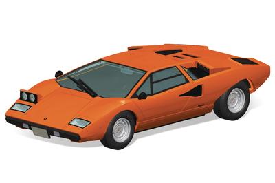 AOSHIMA The Snap Kit Series Lamborghini Countach LP400 Orange Kunststoffmodell 1/32 Farbcodiert 20-C